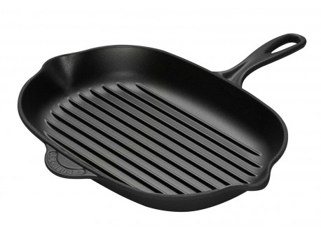Poêle en Fonte Skillet Grill Ovale 32 cm Noir Mat - Le Creuset