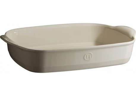Plat à four Rectangulaire Large 42x28 cm Argile Blanc Cassé - Emile Henry