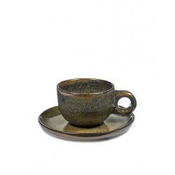 Sergio Herman Surface Tasse Café Lungo avec Sous-Tasse Indi Grey - Serax Sergio Herman Surface Tasse Café Lungo avec Sous-Tasse Indi Grey - Serax