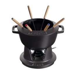 Service à Fondue en Fonte Emaillée Noir Mat 2,3 l - Staub Service à Fondue en Fonte Emaillée Noir Mat 2,3 l - Staub