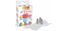 Kit 3 Douilles Russes 3D flowers + 3 poches