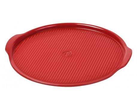 Pierre à Pizza Ronde 37 cm Céramique Réfractaire Rouge Grand Cru - Emile Henry