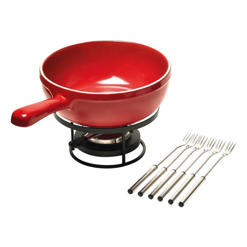 Service à fondue et savoyarde CERISE rouge 2 L Le Creuset rouge