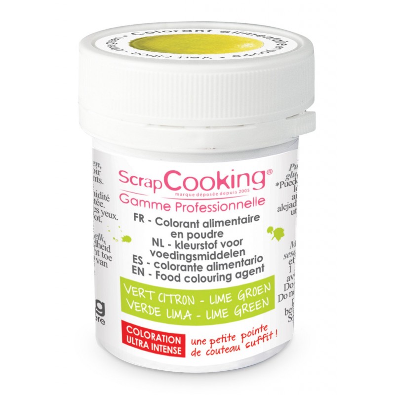 Scrapcooking - Colorant Poudre Vert Citron (ou Vert Pistache) 5 g