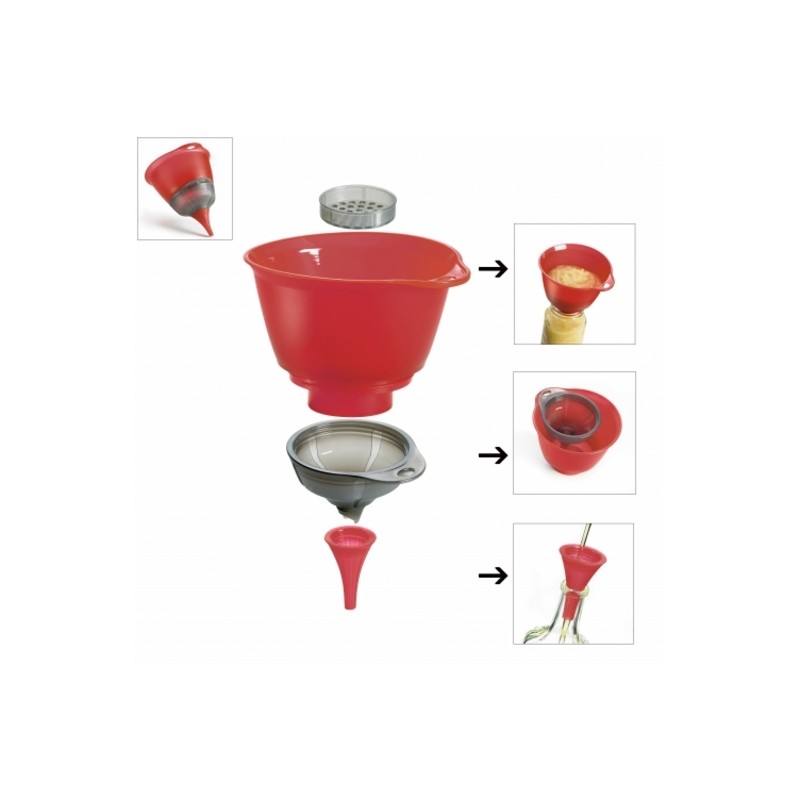 Entonnoir Alimentaire 3 en 1 pour Huiles Epices et Bocaux - Cuisipro