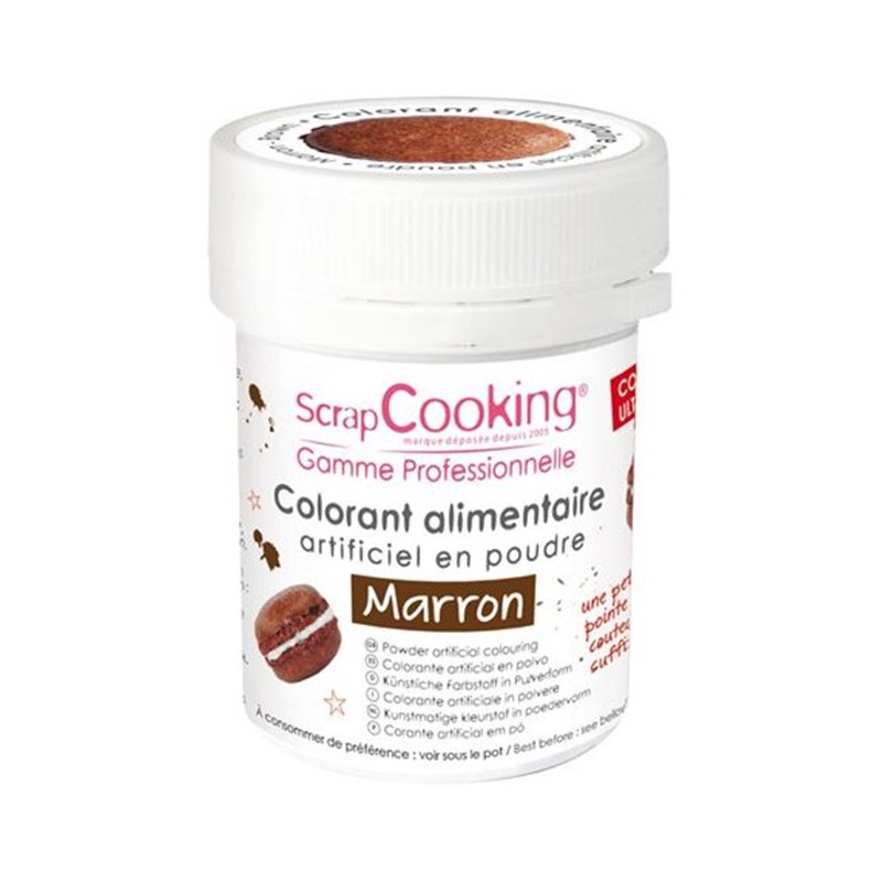 Scrapcooking - Colorant Poudre Marron (ou Marron Chocolat) 5 g - Les  Secrets du Chef