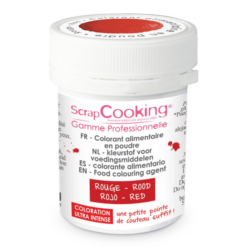 Scrapcooking - Colorant Poudre Rouge (ou Rouge Coquelicot) 5 g - Les  Secrets du Chef