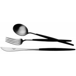 Goa Bestekset 130 dlg Mat Staal Zwart Heft + Bestekkoffer - Cutipol Goa Bestekset 130 dlg Mat Staal Zwart Heft + Bestekkoffer - Cutipol