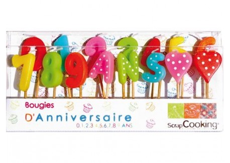 Bougies d'Anniversaire 15 pcs - Scrapcooking