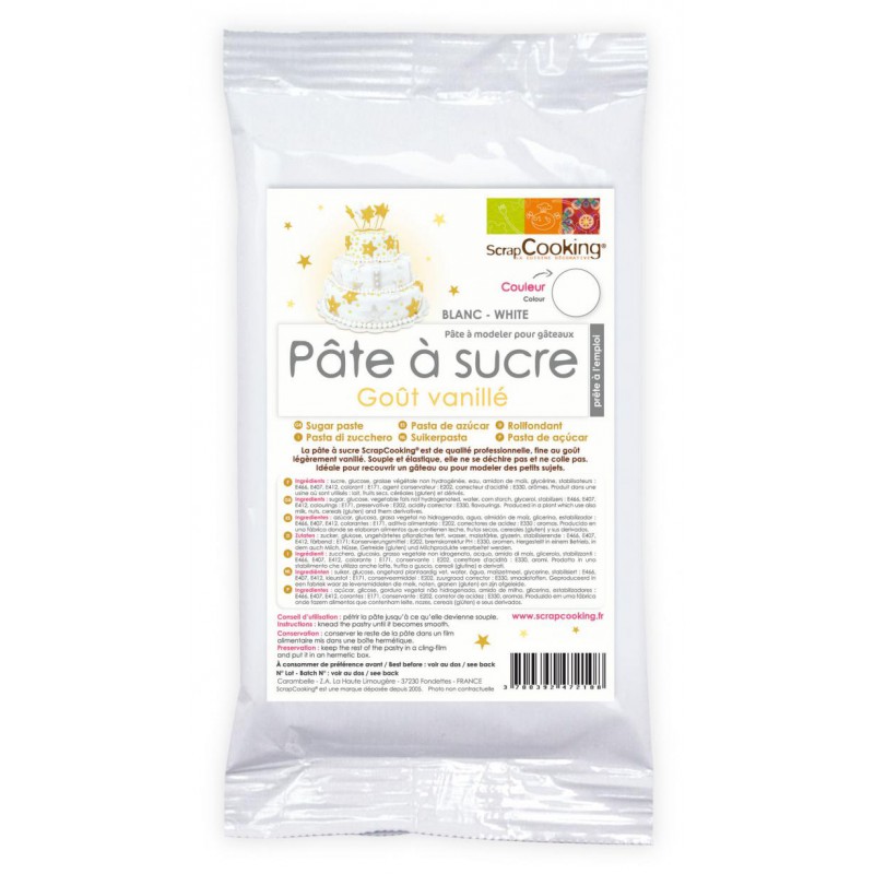 Funcakes pâte à sucre blanc, goût vanille, 1 kg