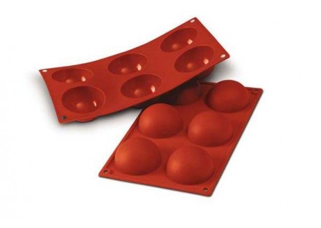 Siliconen Bakvorm 6 Halve Bol 7 cm - Silikomart
