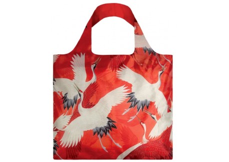 Opvouwbare Herbruikbare Tas Haori White and Red Cranes - LOQI