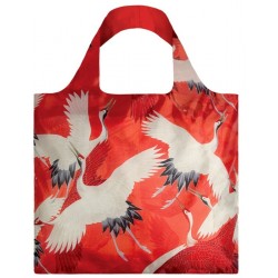 Opvouwbare Herbruikbare Tas Haori White and Red Cranes - LOQI Opvouwbare Herbruikbare Tas Haori White and Red Cranes - LOQI
