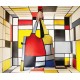 Sac Réutilisable Pliable Museum Collection Mondrian Composition de Rouge, Jaune - LOQI