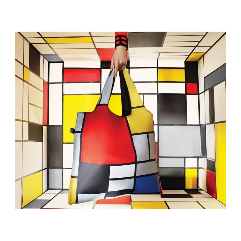 LOQI - Sac Réutilisable Pliable Mondrian Composition de Rouge, Jaune, Bleu  et - Les Secrets du Chef