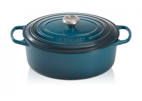 Cocotte Fonte Signature Ovale 4,7 L Bleu Deep Teal (29 cm) - Le Creuset