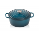 Signature Ronde Gietijzeren Stoofpot 4,2 L Blauw Deep Teal (24 cm) - Le Creuset