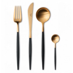 Goa Bestekset 24 dlg Mat Goud Zwart Heft + Bestekkoffer - Cutipol Goa Bestekset 24 dlg Mat Goud Zwart Heft + Bestekkoffer - Cutipol