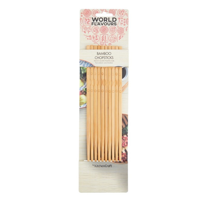 Baguettes Chinoises Bambou 24 cm 10 pcs  - KitchenCraft