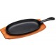 Plancha en Fonte avec Base en Bois 24 cm  - KitchenCraft