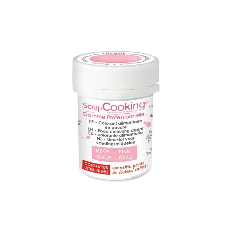 Scrapcooking - Colorant Poudre Rose Poudré 5 g - Les Secrets du Chef