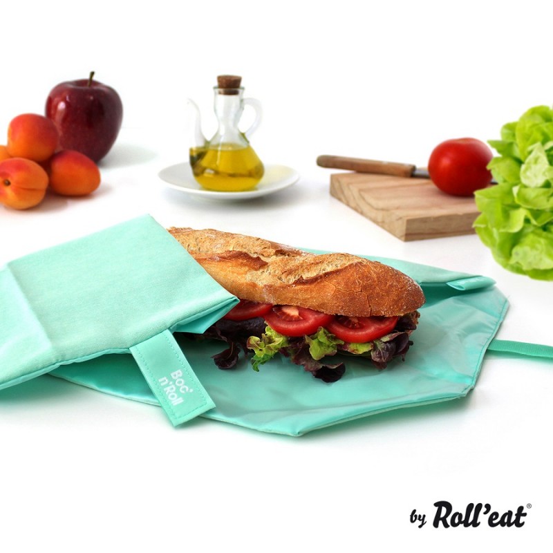 Roll Eat - Herbruikbare Sandwich Verpakking Boc n Roll Eco Mint Les Secrets du Chef