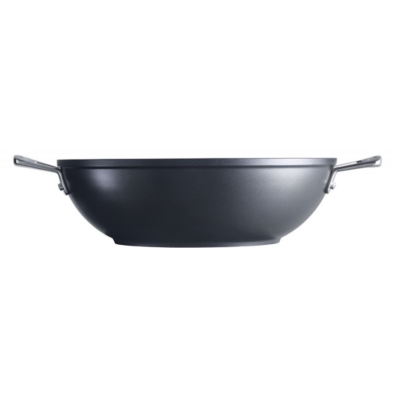 Poêle à frire / wok plat en acier forgé, diamètres 24 à 34 cm