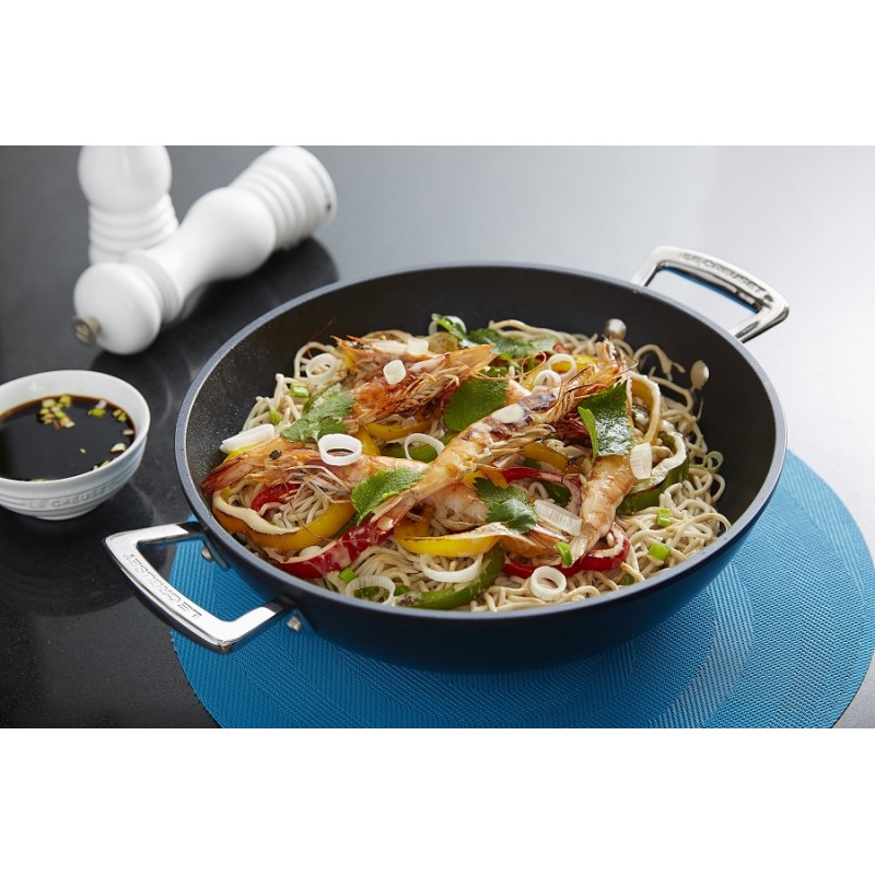 Wok antiadhésif en céramique saine 28 cm/3,7 l, manche inspiré du