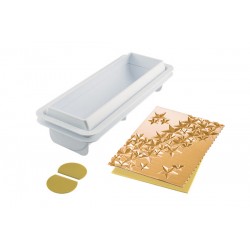 Stijve mal + 3D Siliconenblad  Starlight Log - Silikomart Stijve mal + 3D Siliconenblad  Starlight Log - Silikomart