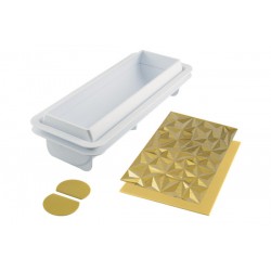 Stijve mal + 3D-siliconenblad Diamond Log - Silikomart Stijve mal + 3D-siliconenblad Diamond Log - Silikomart