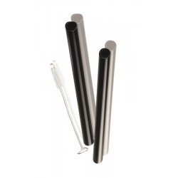 Pailles Réutilisables en Verre Noir 4 pcs + Goupillon - Gefu Pailles Réutilisables en Verre Noir 4 pcs + Goupillon - Gefu