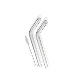Pailles Réutilisables en Verre Transparent 4 pcs + Goupillon - Gefu Pailles Réutilisables en Verre Transparent 4 pcs + Goupillon - Gefu