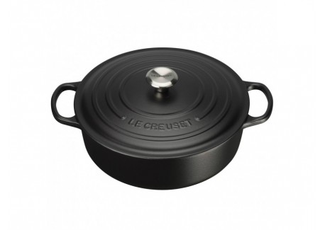 Signature Lage Ronde Sauteerpan 6,2 L Gietijzer Mat Zwart 30 cm - Le Creuset