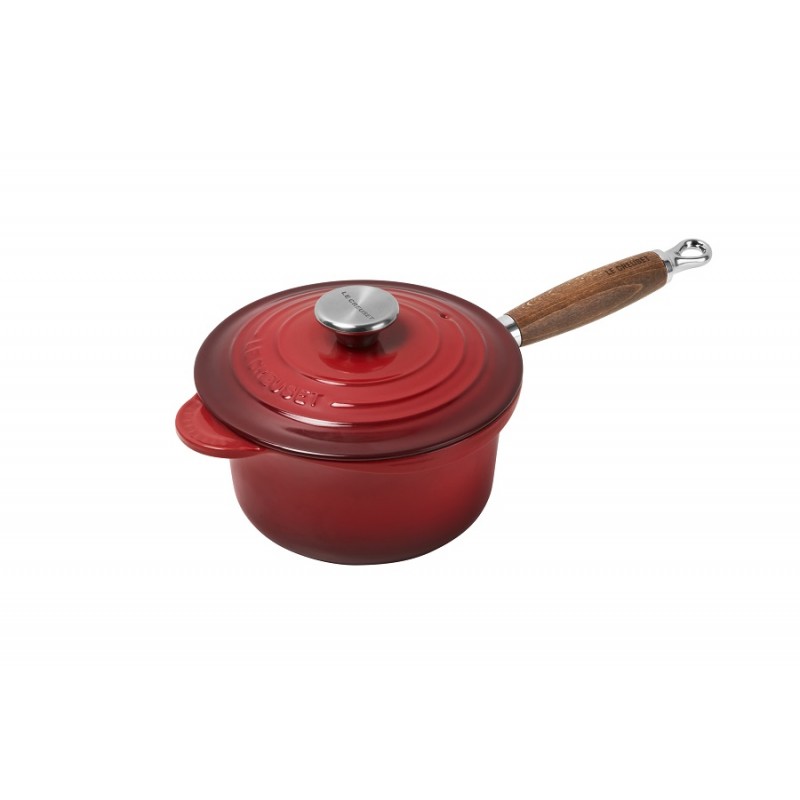 Sauteuse en Fonte 28 cm Cerise avec Manche en Bois Le Creuset Signature :  achat, vente - Cuisine Addict