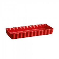 Rechthoekige Taartvorm 15x36,5 cm Rood Grand Cru - Emile Henry Rechthoekige Taartvorm 15x36,5 cm Rood Grand Cru - Emile Henry