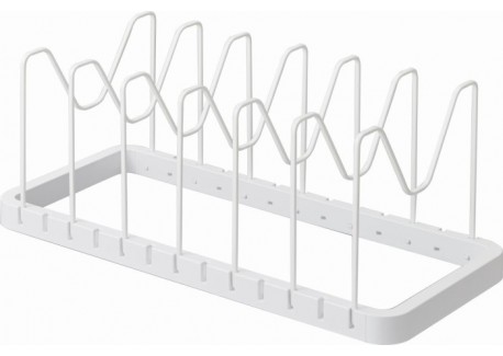 Tower Porte Couvercles et Poêles Extensible Blanc - Yamazaki