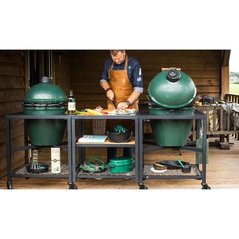 Big Green Egg - Table Modulaire Plateau Grillagé Inox - Les Secrets du Chef