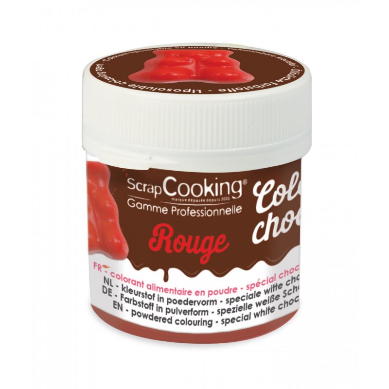 Scrapcooking - Colorant Alimentaire Chocolat Rouge 5 g - Les Secrets du Chef