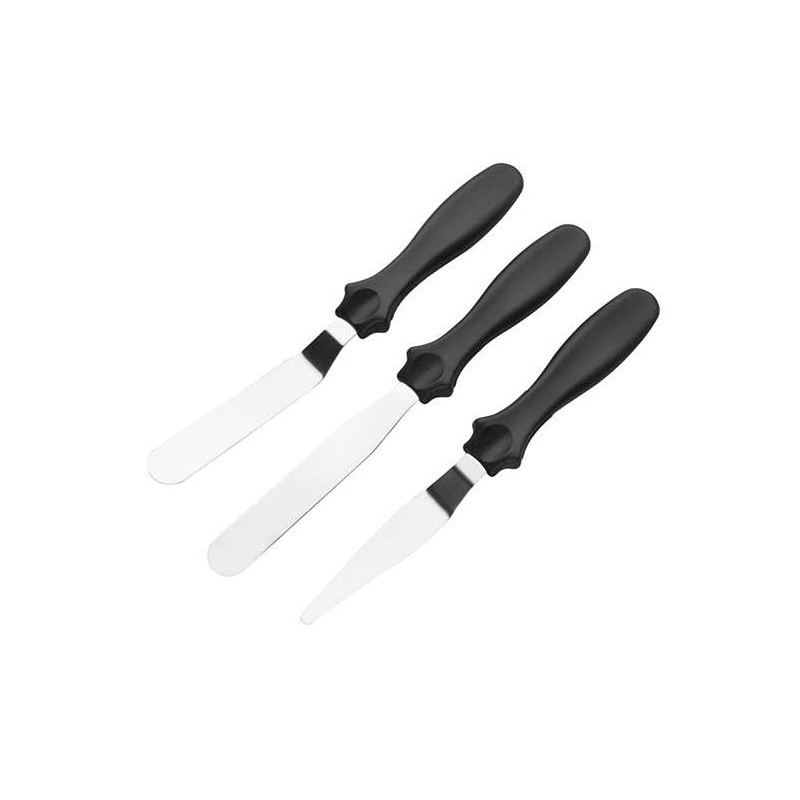 4Pcs Spatules Coudées à Pâtisserie en Acier Inoxydable Kit De