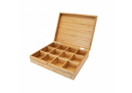 Bambou Boite à Thé avec 12 Compartiments - Point Virgule