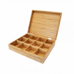 Bambou Boite à Thé avec 12 Compartiments - Point Virgule Bambou Boite à Thé avec 12 Compartiments - Point Virgule