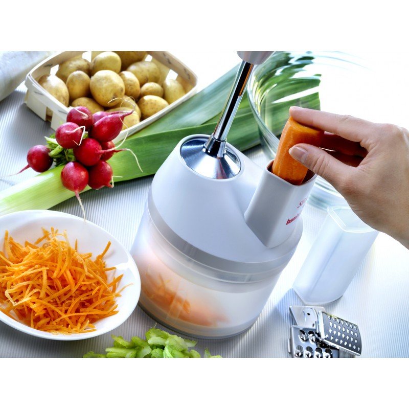 Bamix Accessoire SliceSy Pour Tous Les Mixeurs Plongeants Bamix à Partir De 180 W, Avec 5 Lames, Mélangeur à Main Polyvalent Pour Couper, Moudre Et Hacher, Rouge