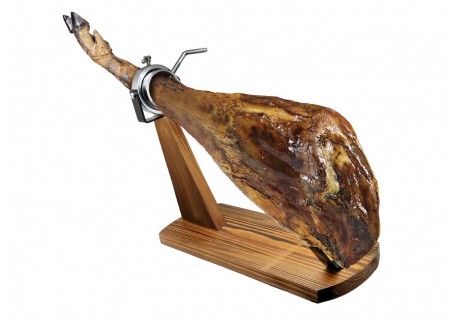 Jambon Pata Negra Ibérique (Épaule) Nourri aux Glands 4-4.5 Kg + Porte Jambon + Couteau - Jamón Ibérico Espagnol Bellota