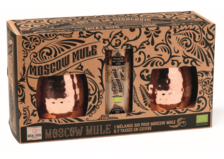 Coffret "Moscow Mule" Mélange Cocktail Bio + 2 Tasses  - Quai Sud