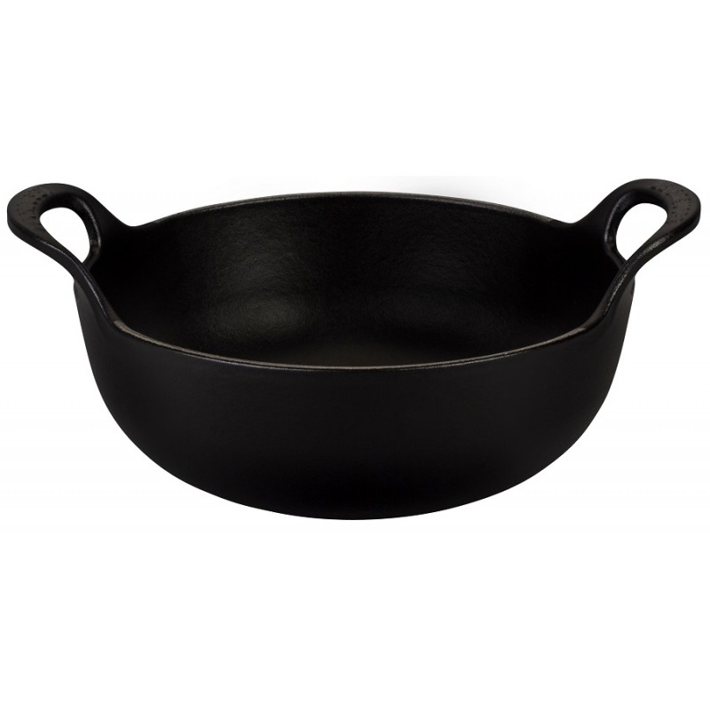 Le Creuset Wok Balti Fonte Noir Mat 24 cm Les Secrets du Chef