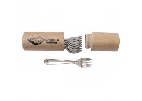 Fourchettes à Huître 6 pcs avec Fourreau - Roger Orfèvre