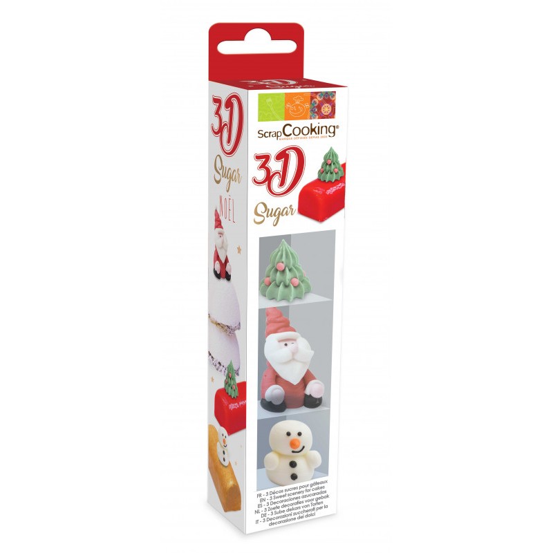 Décors sucrés sapin blanc nœud rouge Scrapcooking 50g