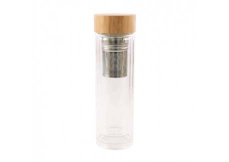 Bouteille à Thé Verre Double Paroi avec Infuseur Inox 420 ml  - Point Virgule