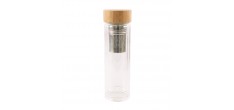 Bouteille à Thé Verre Double Paroi avec Infuseur Inox 420 ml 