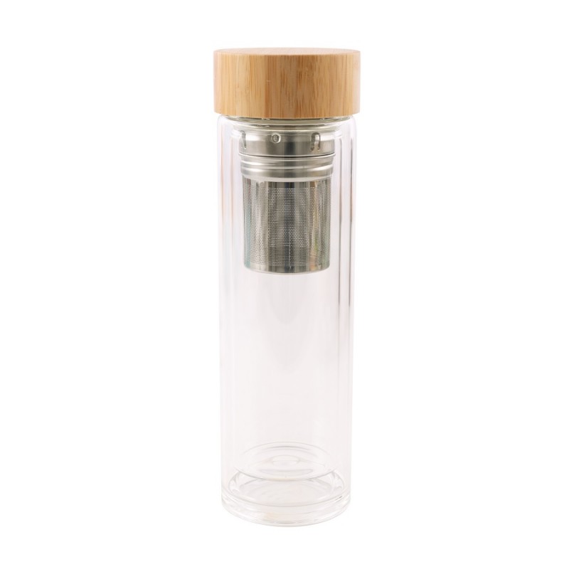Bouteille à Thé Verre Double Paroi avec Infuseur Inox 420 ml  - Point Virgule